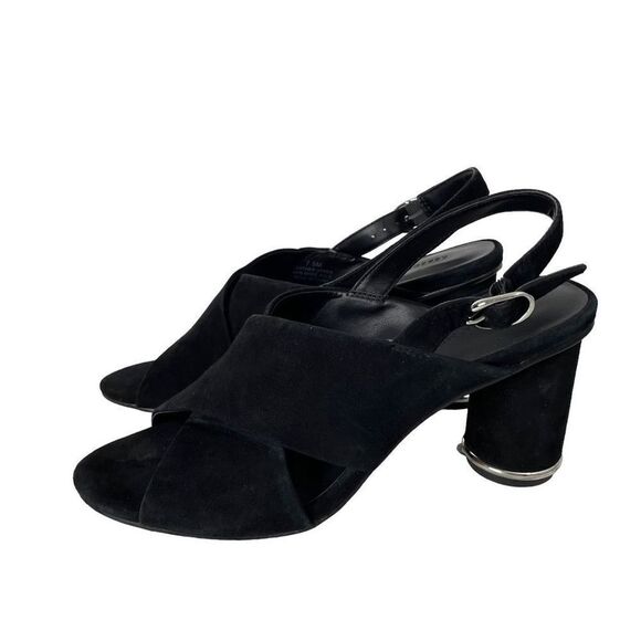 REBECCA MINKOFF Aaiden Suede Slingback Sandals Size 7.5 black‎ - Picture 1 of 8